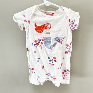 Joules White Mermaid Romper with Red and Pink Accents